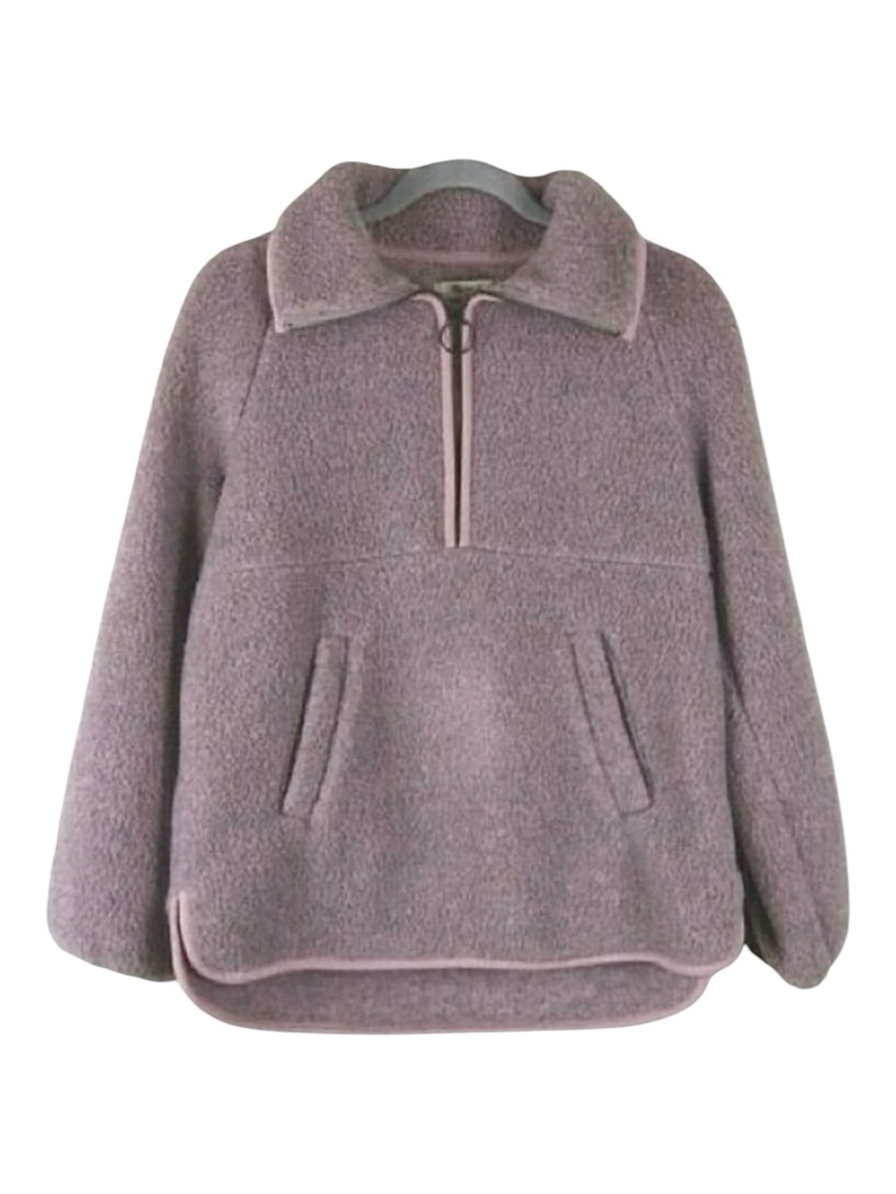 Madewell 1/4 zip pullover sherpa long sleeve sweatshirt mauve womens small cozy